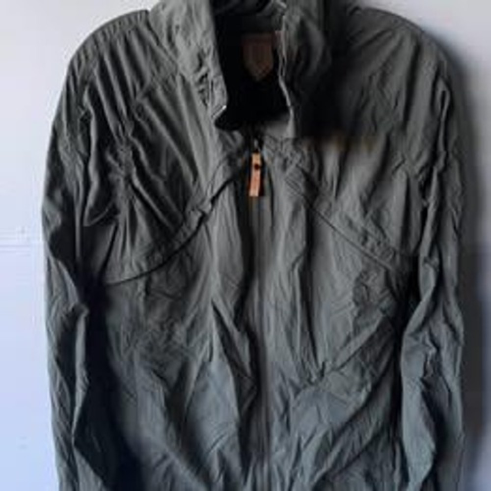 Indygena Womens Olive Green Full Zip Lightweight Jacket Packable Hood Size Large